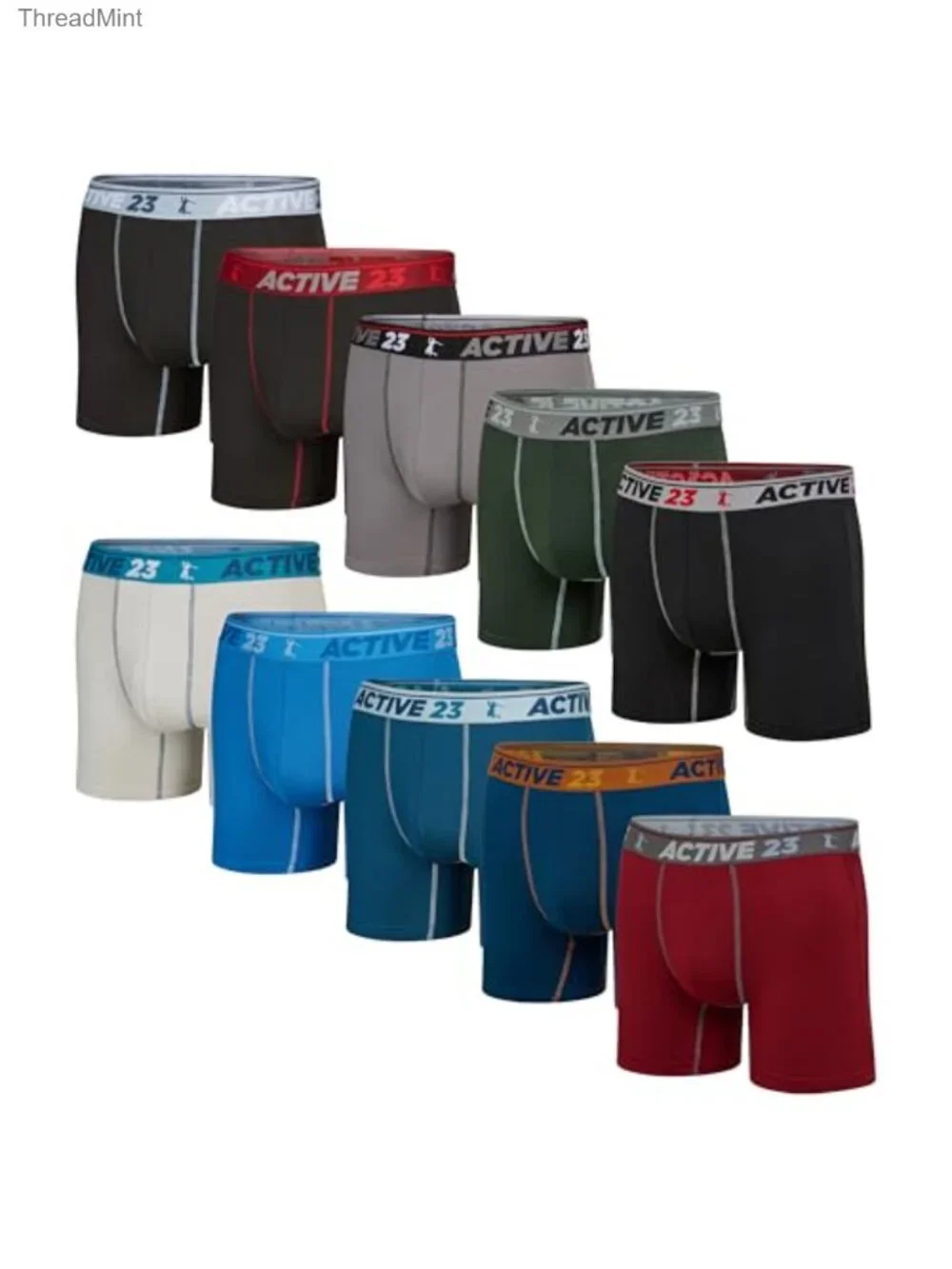 Mens Dry Fit Performance Boxer Briefs Moisture Wicking Athletic Underwear 10